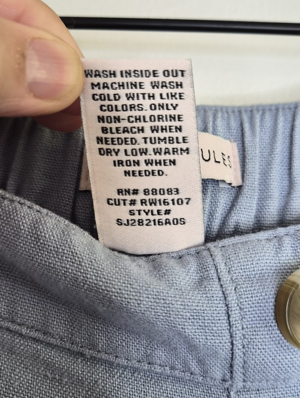 Sincerely Jules Light Blue Linen Blend Cargo Wide Leg Pants Size Small - Picture 12 of 13